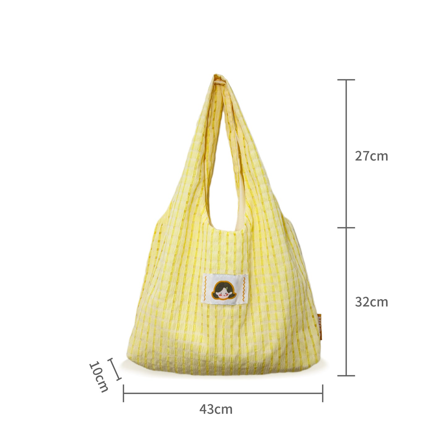 Soft pastel yellow symbolizes warmth, optimism, and creativity—traits that embody a kind, peaceful, and imaginative personality. That’s why we chose this radiant hue for the Little Hue designer canvas bag. Size Chart