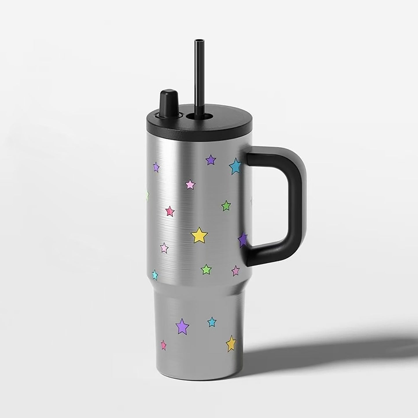 Hues Thermos Vacuum travel Mug with Straw 710ml